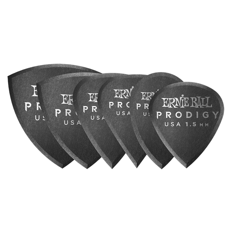 Ernie Ball 2.0 mm Multipack Prodigy Picks 6 Pack, Black - Industrie Music