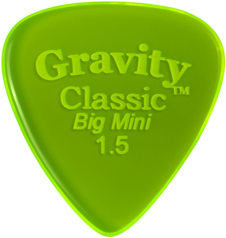 Gravity Picks Classic Big Mini 1.5mm Polished Fluro Green