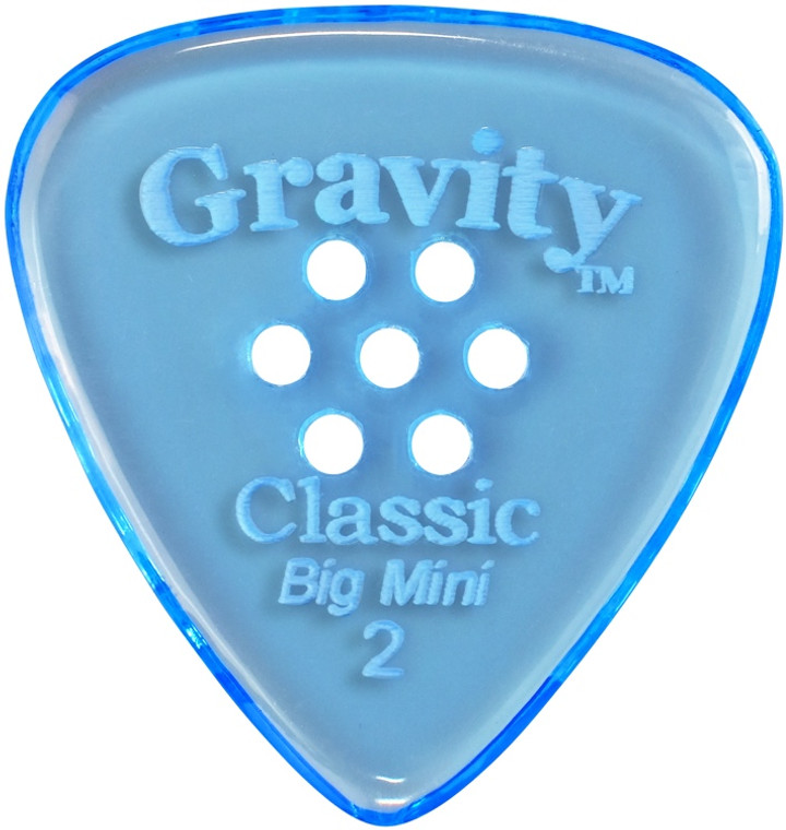 Gravity Picks Classic Big Mini 2mm Polished w/Multi Blue