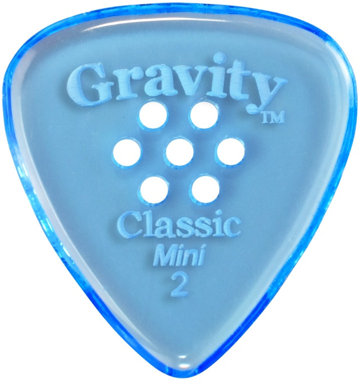 Gravity Picks Classic Mini (Jazz) 2mm Polished w/Multi Blue