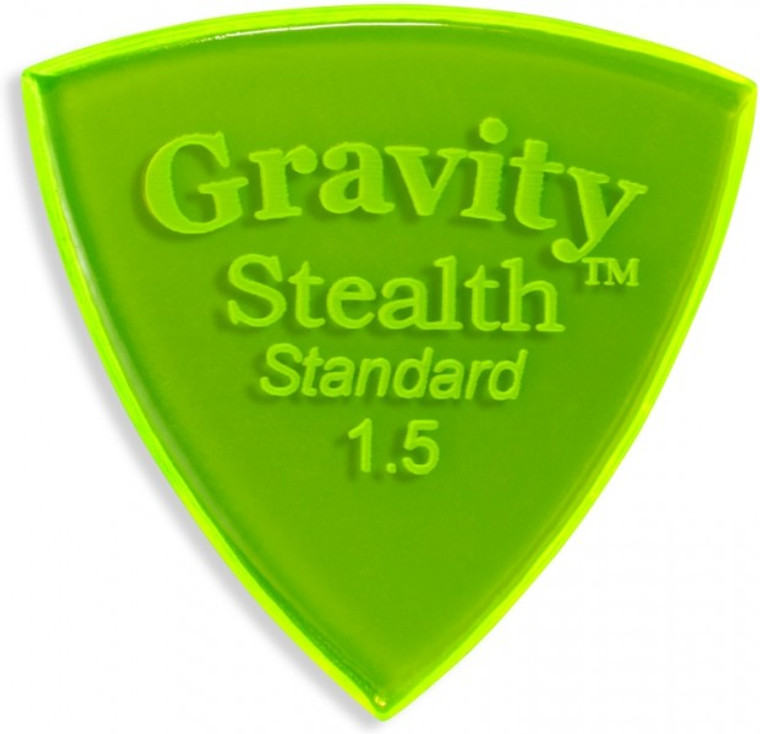 Gravity Picks Stealth Standard 1.5 mm Polished Fluro Green
