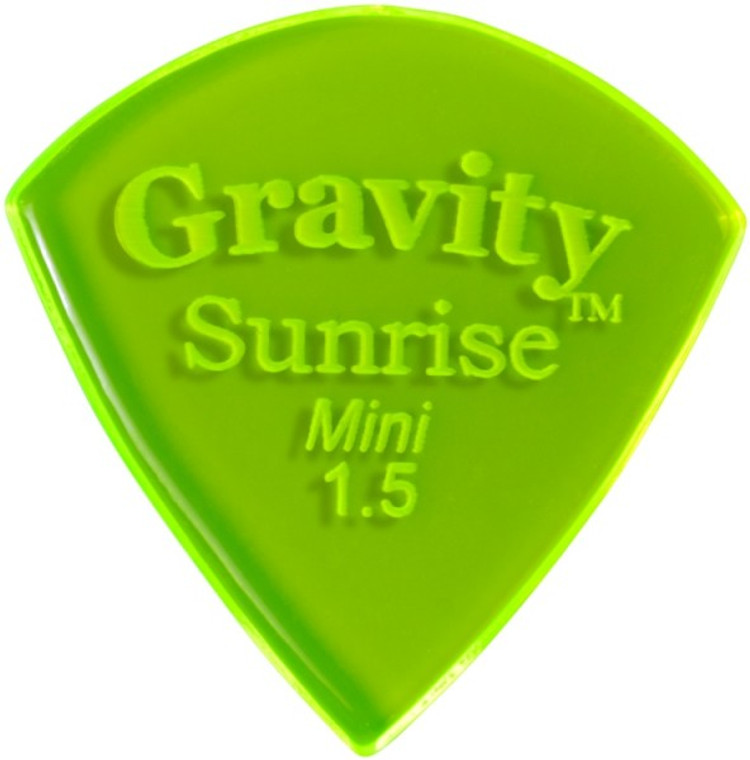 Gravity Picks Sunrise Mini (Jazz) 1.5 mm Polished Fluro Green