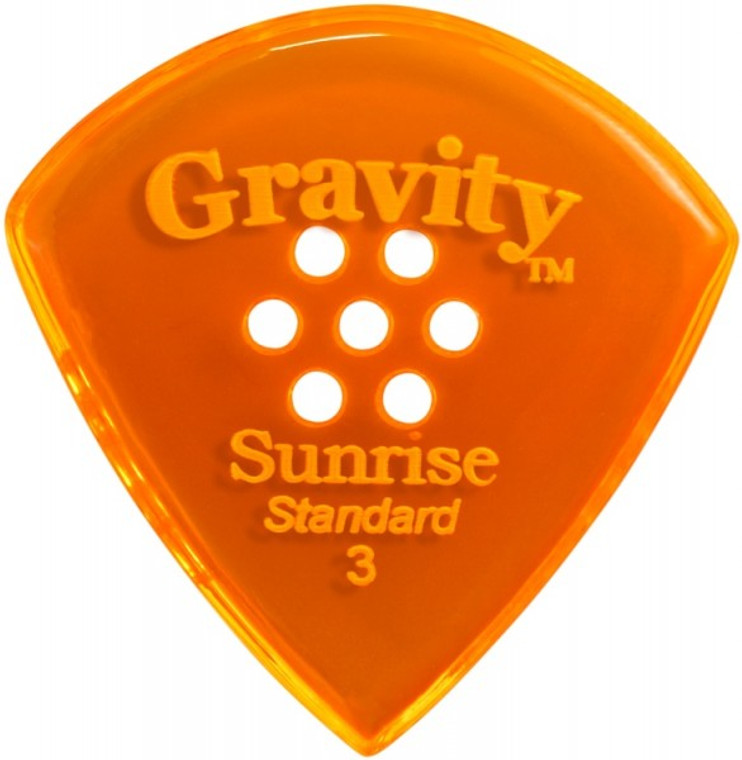 Gravity Picks Sunrise Standard 3 mm Polished w/Multi Orange