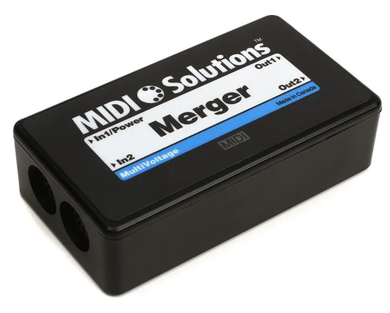 MIDI Solutions MultiVoltage Merger 2-in 2-out MIDI Merge Box