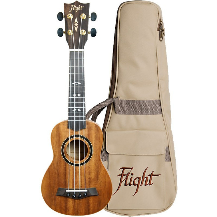 Flight Dus440 Soprano Acacia Ukulele With Bag Satin Finish