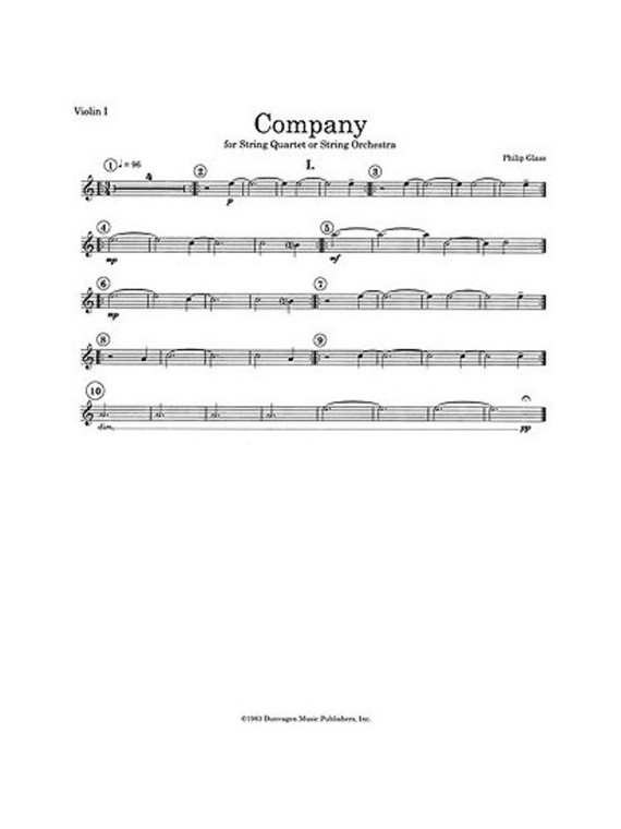 Glass String Quartet No 2 Company Parts