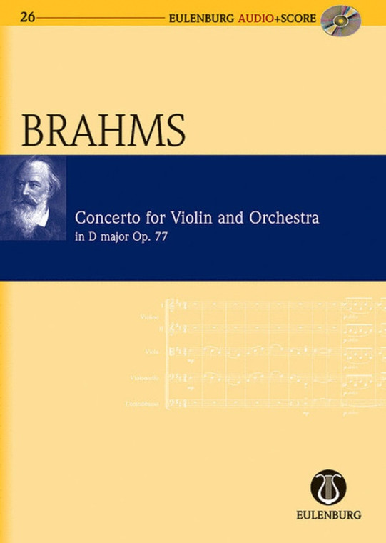Brahms Violin Concerto D Op 77 Study Score Bk/Cd