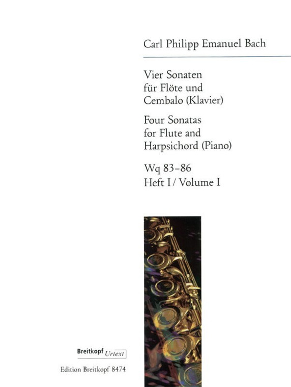Cpe Bach 4 Sonatas Vol 1 Wq 83 Wq 84 Flute/Piano