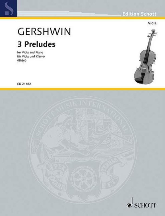 Gershwin 3 Preludes For Viola/Piano