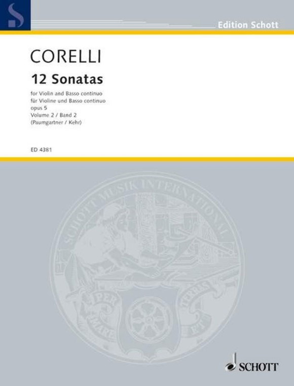 Corelli 12 Sonatas Op 5 Bk 2 Violin/Piano