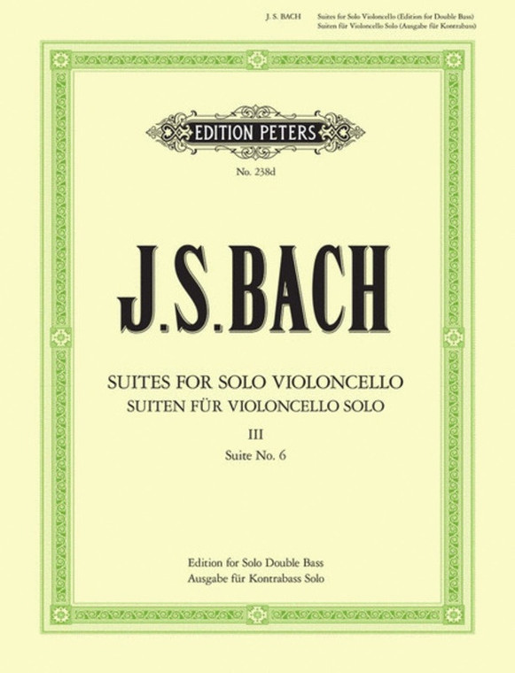 Bach Cello Suite No 3 Arr For Double Bass