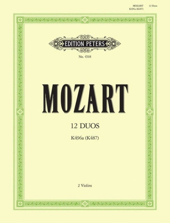Mozart 12 Easy Duets K 496 A 2 Violins