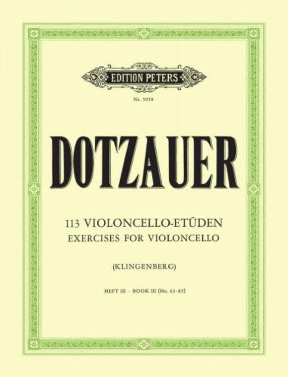 Dotzauer 113 Exersices Vol 3 Nos 63 85 Cello