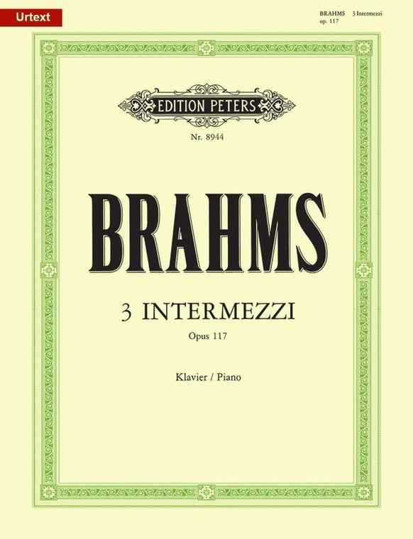Brahms 3 Intermezzi Op 117 Urtext