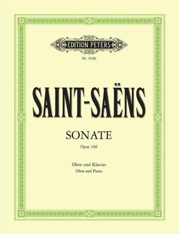 Saint Saens Sonata Op 166 Oboe/Piano Urtext