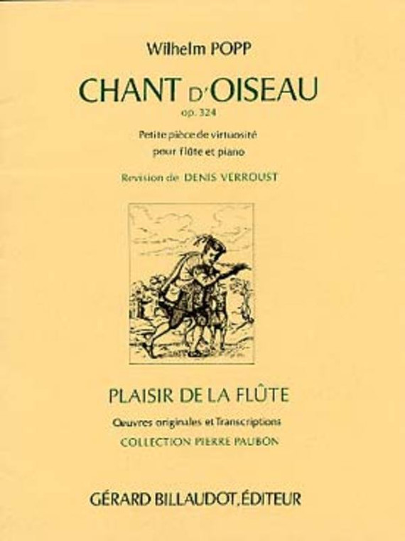 Popp Chant Doiseau Op 324 Flute/Piano