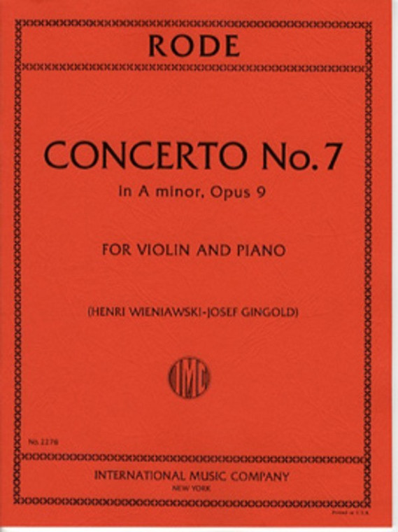 Rode Concerto No 7 A Minor Op 9 Violin/Piano