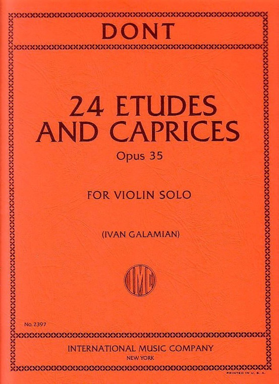 Dont 24 Etudes And Caprices Op 35 Violin Ed Galamian