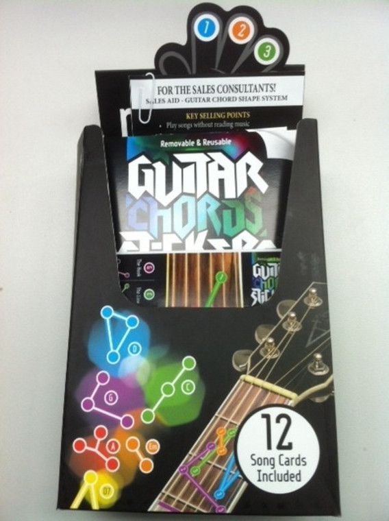 Chord Stickers Guitar 12 Counter Prepak