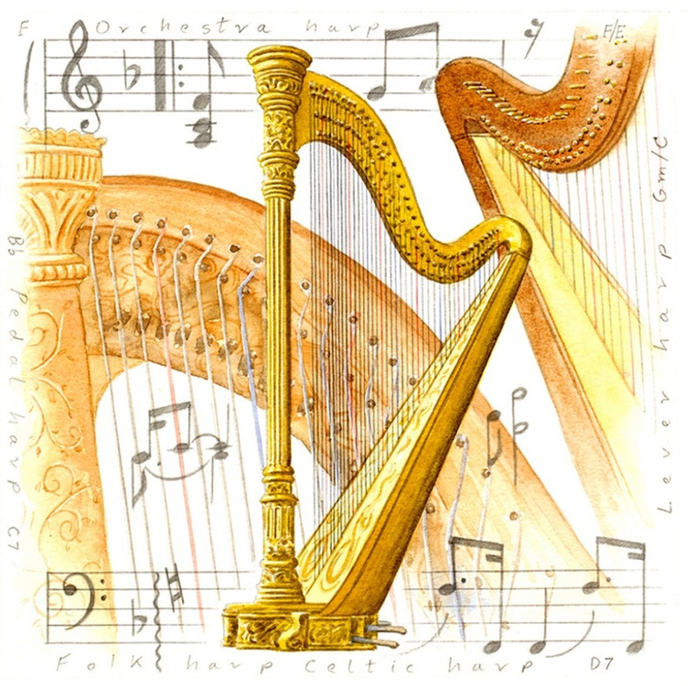 Fridge Magnet Harp
