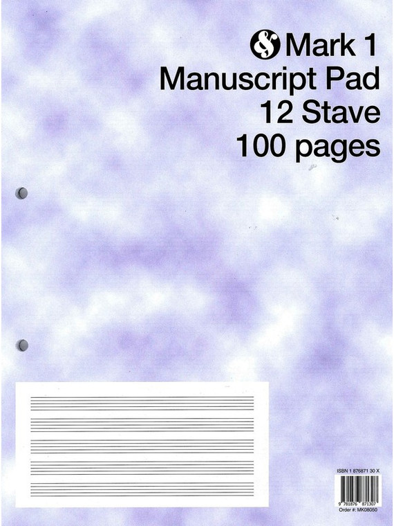 Mark 1 Manuscript Pad 12 Stave 100 Pages