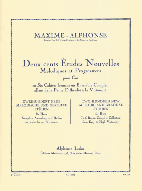 Alphonse 200 Etudes For Horn Vol 4