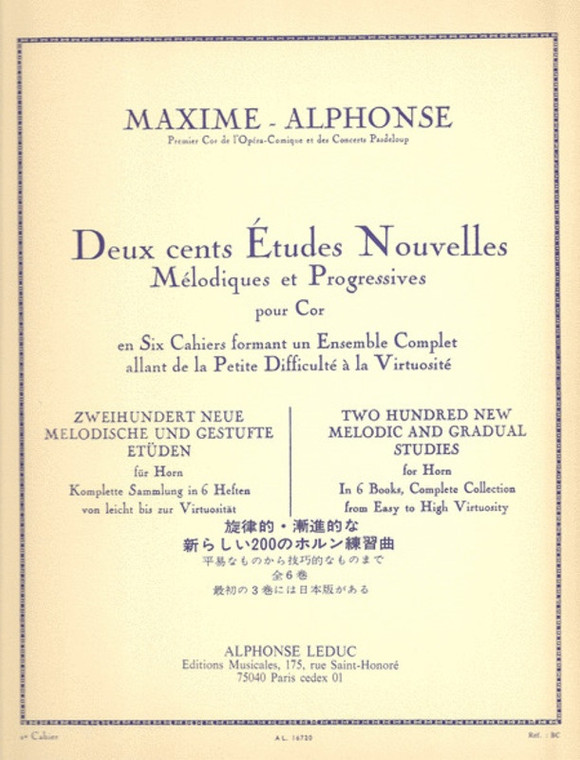 Alphonse 200 Etudes For Horn Vol 2