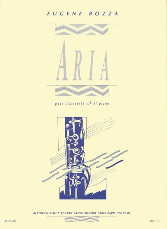 Bozza Aria For Clarinet/Piano