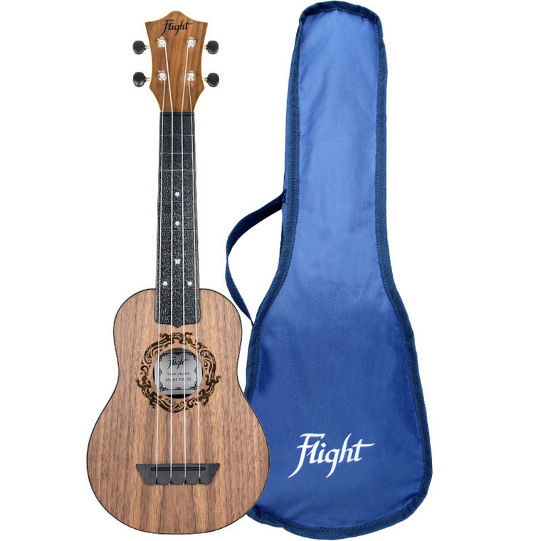 Flight Tus50 Abs Travel Soprano Ukulele Walnut