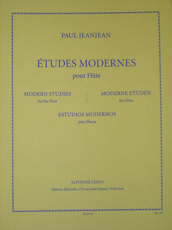Jeanjean Etudes Modernes For Flute