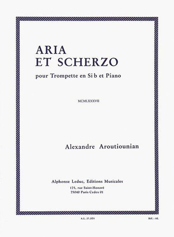 Arutiunian Aria Et Scherzo Trumpet/Piano
