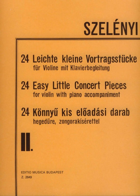 Szelenyi 24 Easy Little Concert Pieces Bk 1 Violin/Piano