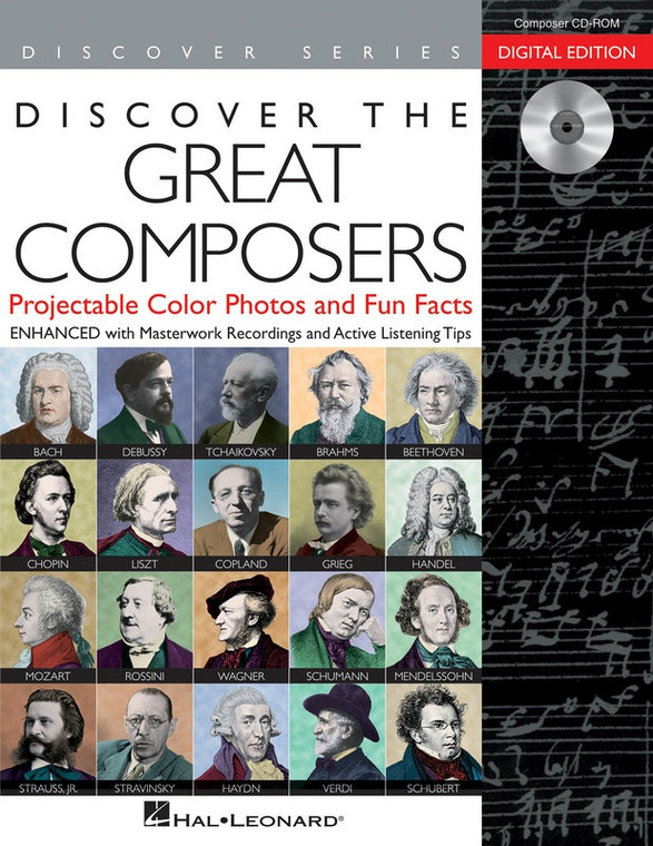 Hal Leonard Discover The Great Composers: Digital W/Recordings Projectable Color Photos, Fun Facts And Masterwork Recordings