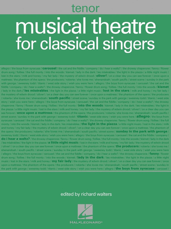 Hal Leonard Musical Theatre For Classical Singers Tenor, 48 Songs