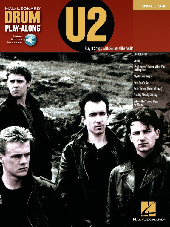 Hal Leonard U2 Drum Playalong V34 Bk/Ola