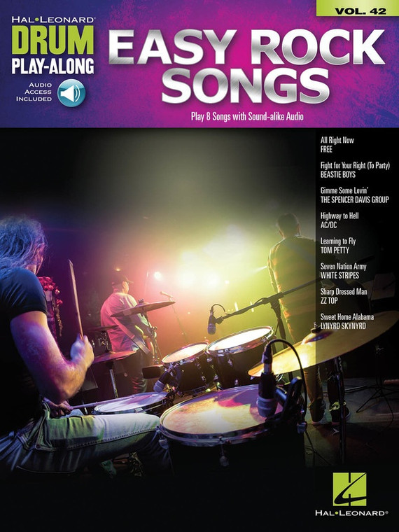 Hal Leonard Easy Rock Songs Drum Play Along Volume 42