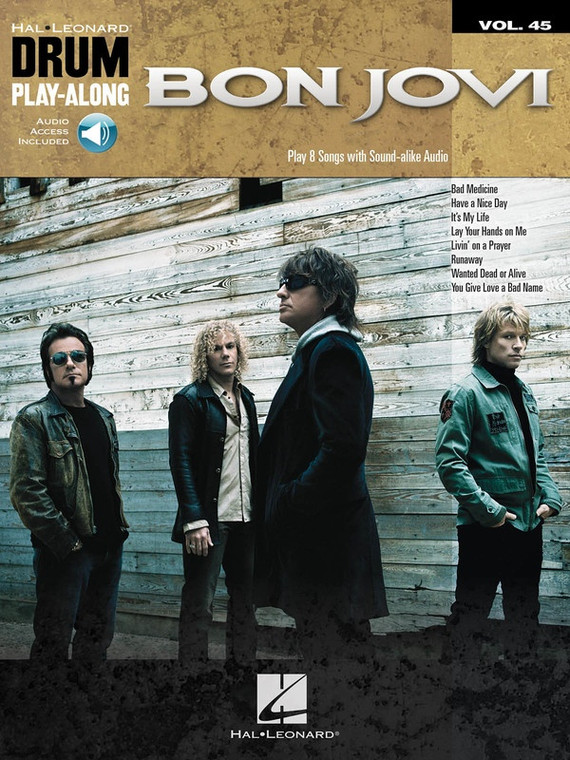 Hal Leonard Bon Jovi Drum Playalong V45 Bk/Ola