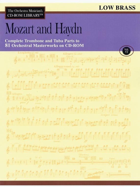 Hal Leonard Mozart And Haydn Volume 6 The Orchestra Musician's Cd Rom Library Low Brass