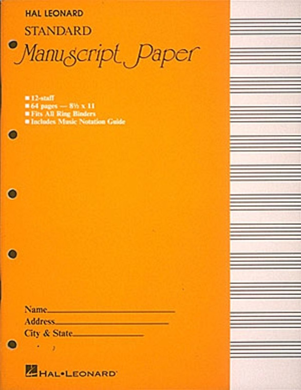 Hal Leonard Standard Manuscript Paper ( Yellow Cover)