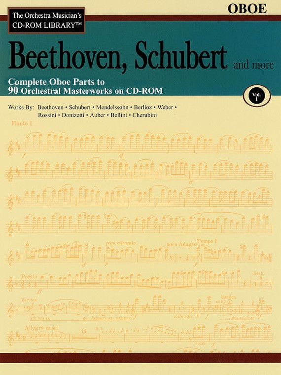 Hal Leonard Beethoven, Schubert & More Volume 1 The Orchestra Musician's Cd Rom Library Oboe