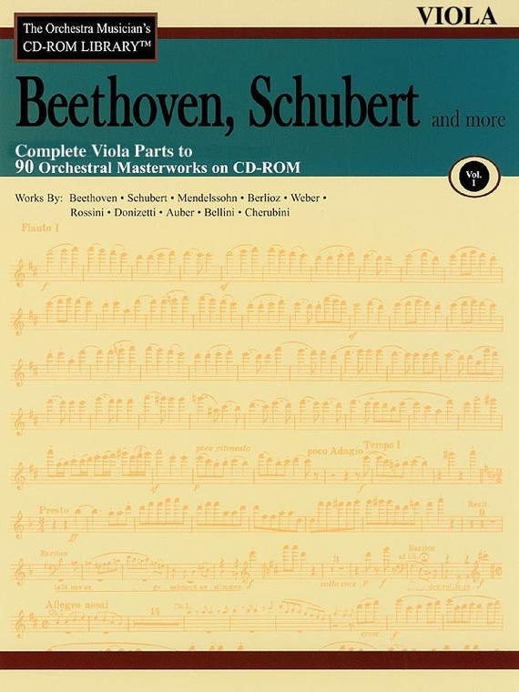 Hal Leonard Beethoven, Schubert & More Volume 1 The Orchestra Musician's Cd Rom Library Viola