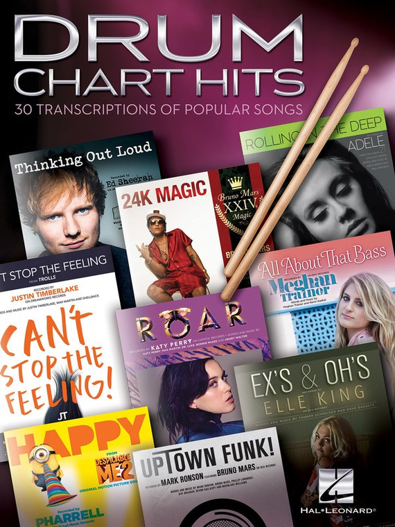 Hal Leonard Drum Chart Hits 30 Transcriptions Of Popular Songs