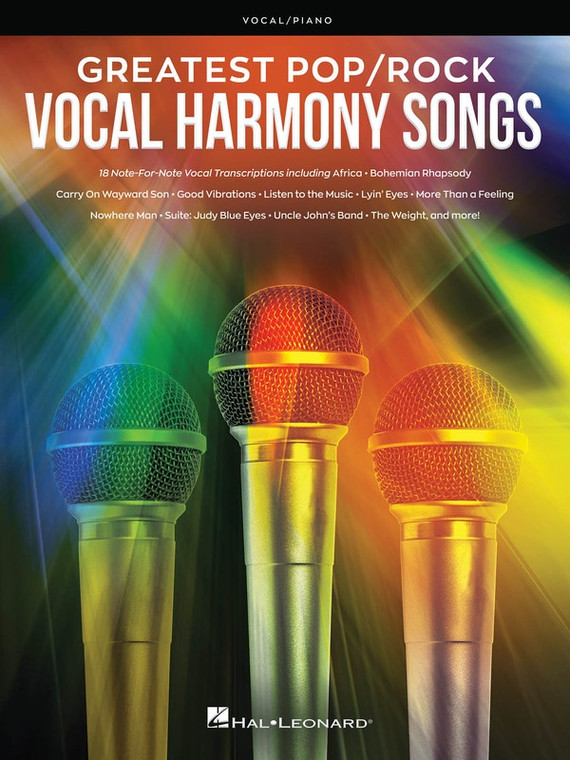 Hal Leonard Greatest Pop/Rock Vocal Harmony Songs Vocal/Piano
