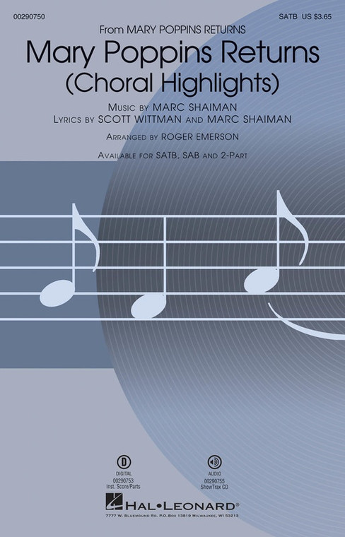 Hal Leonard Mary Poppins Returns (Choral Highlights) Satb
