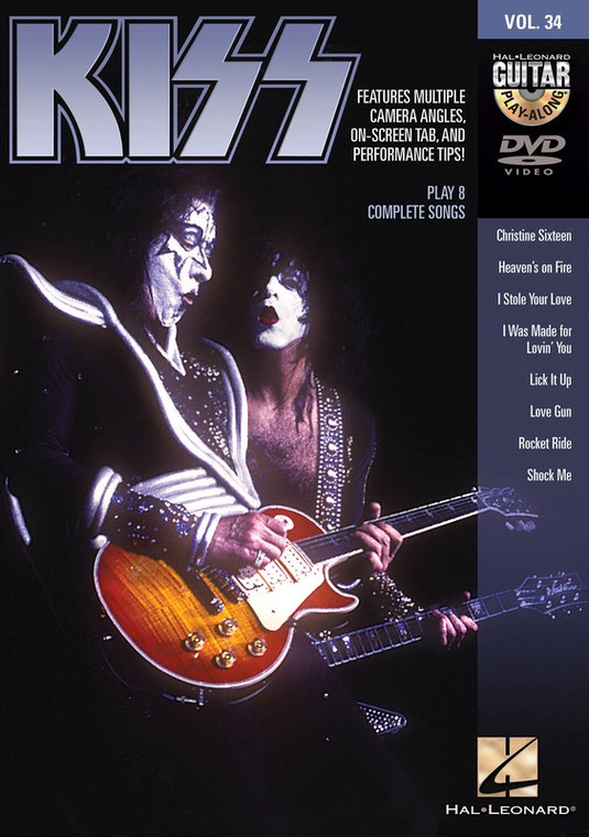 Hal Leonard Kiss Guitar Play Along Dvd Volume 34