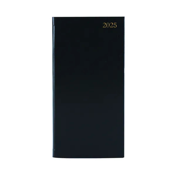 Slim Desk Diary Portrait Week To View Black 2025 KF1BK25