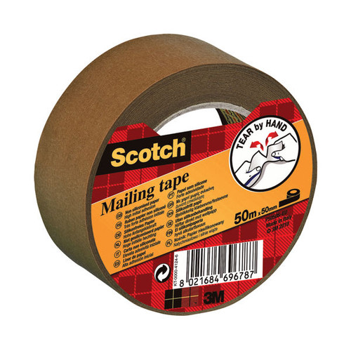 Scotch Paper Mailing Tape 50mmx50m Brown 7100301050