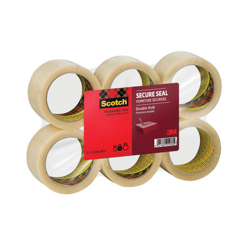 Scotch Secure Seal Packaging Tape 50mmx66m Transparent (Pack of 6) H5066F6T
