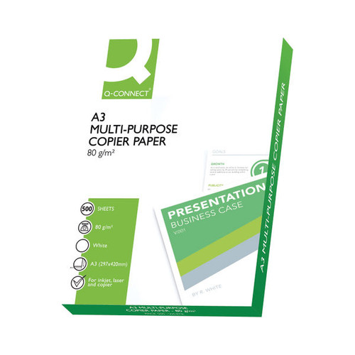 Q-Connect Copier Paper A3 80gsm White (Pack of 5 Reams)