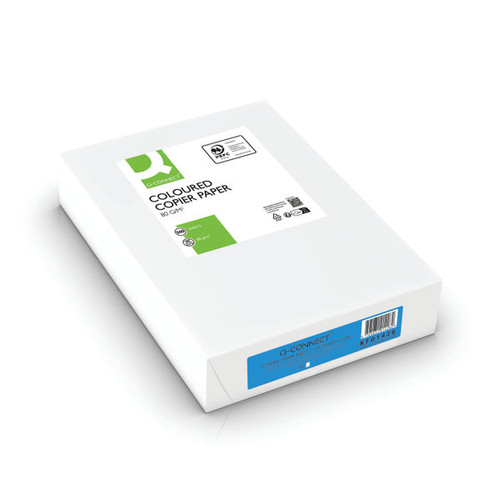 Q-Connect Bright Blue Coloured A4 Copier Paper 80gsm Ream (Pack of 500)